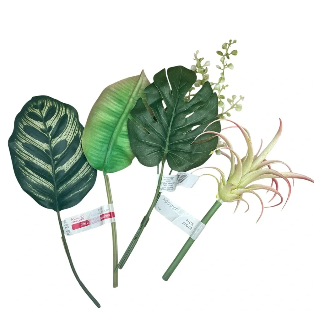 Assorted Artificial Floral Picks Arrangement - Pink, White, Green